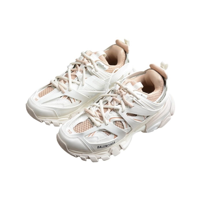 Balenciaga Track Runners White and Brown Leather