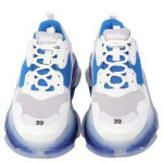 Balenciaga Triple S Clear Sole Low Top Sneakers White Blue