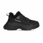 Balenciaga Triple S Faux Fur Sneaker Black