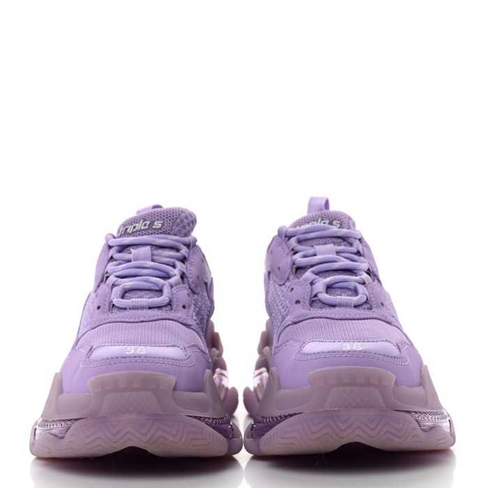 Balenciaga Lilac Purple Triple S Clear Sole Chunky Sneakers