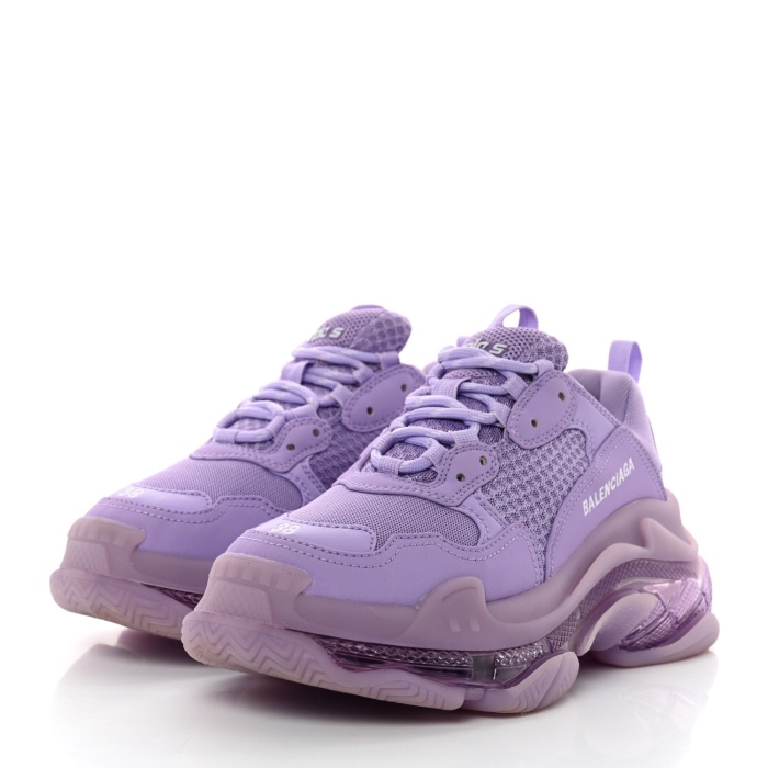 Balenciaga Lilac Purple Triple S Clear Sole Chunky Sneakers