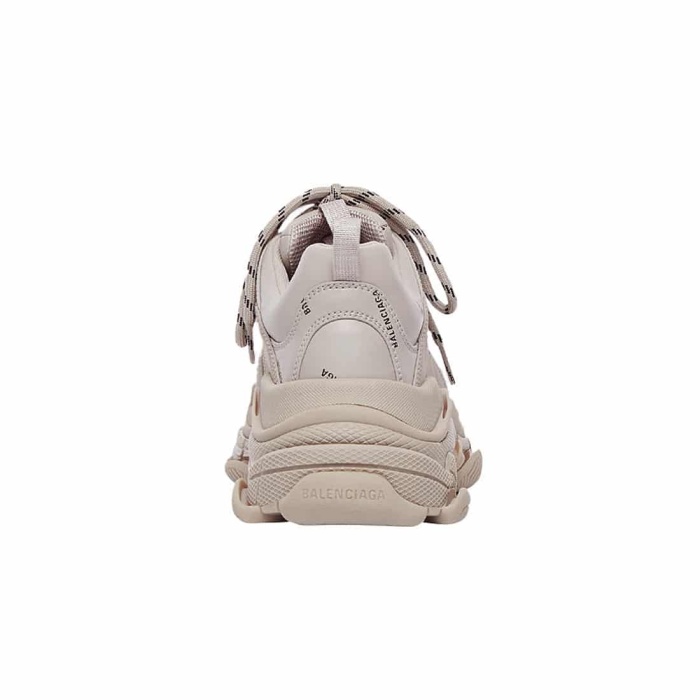 Balenciaga WMNS Allover Logo Triple S Daddy Shoes Beige