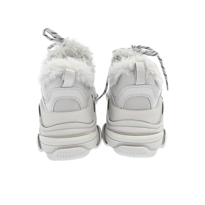 Balenciaga Triple S Faux Fur Sneaker Light Grey