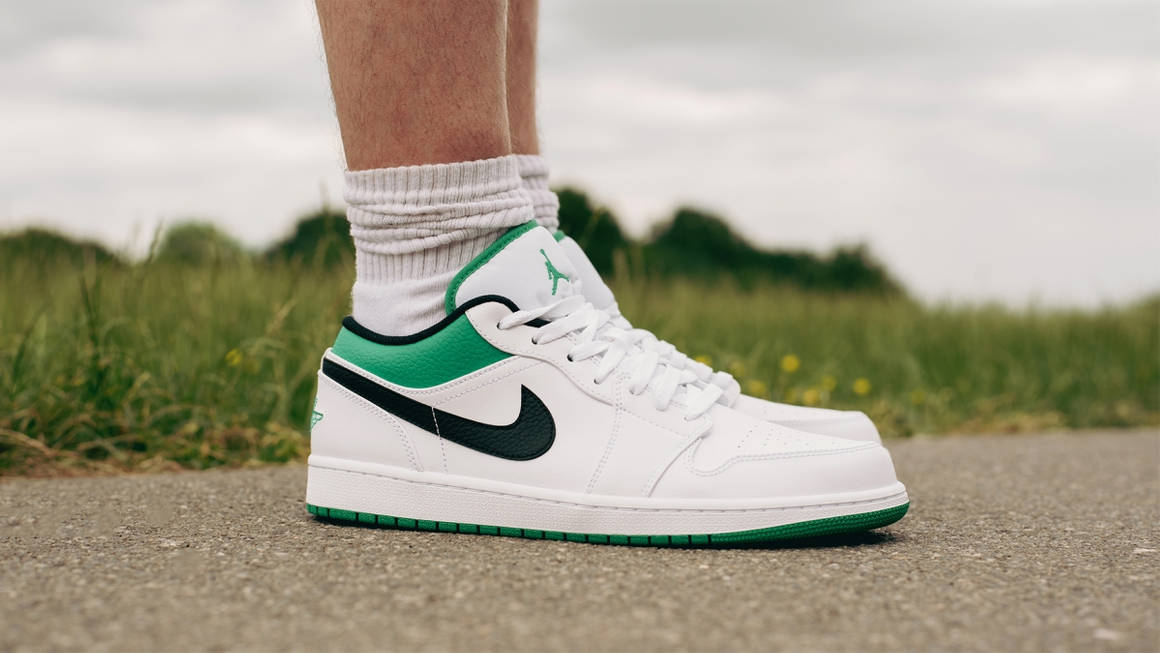 Nike Air Jordan 1 Low White and Lucky Green