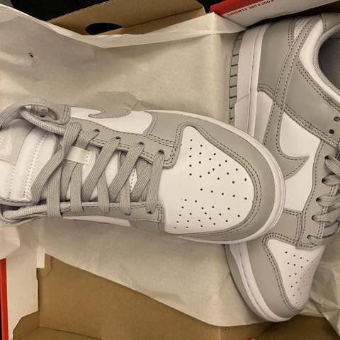 [Authorize✅]Classic Nike Dunk white grey leather Shoes Low Grey Fog  for sale photo review