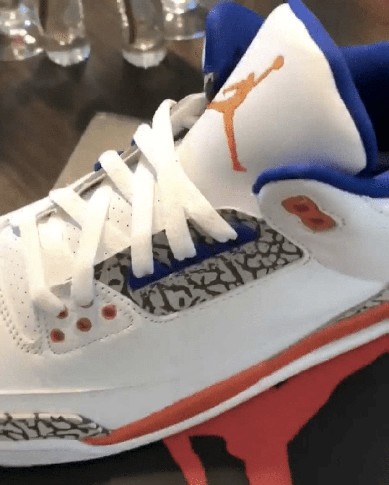 [Authorize✅]Air Jordan 3 Knicks White Old Royal-University Orange-Tech Grey photo review