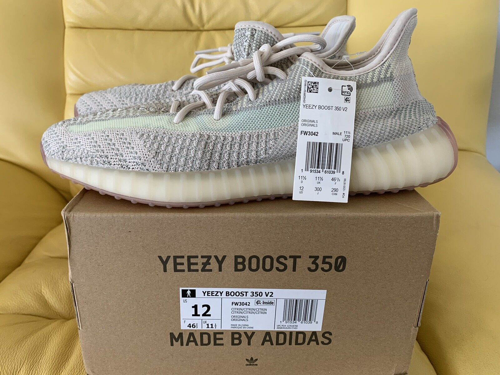 [Authorize✅]Adidas Yeezy Boost 350 V2 Citrin Reflective for sale photo review