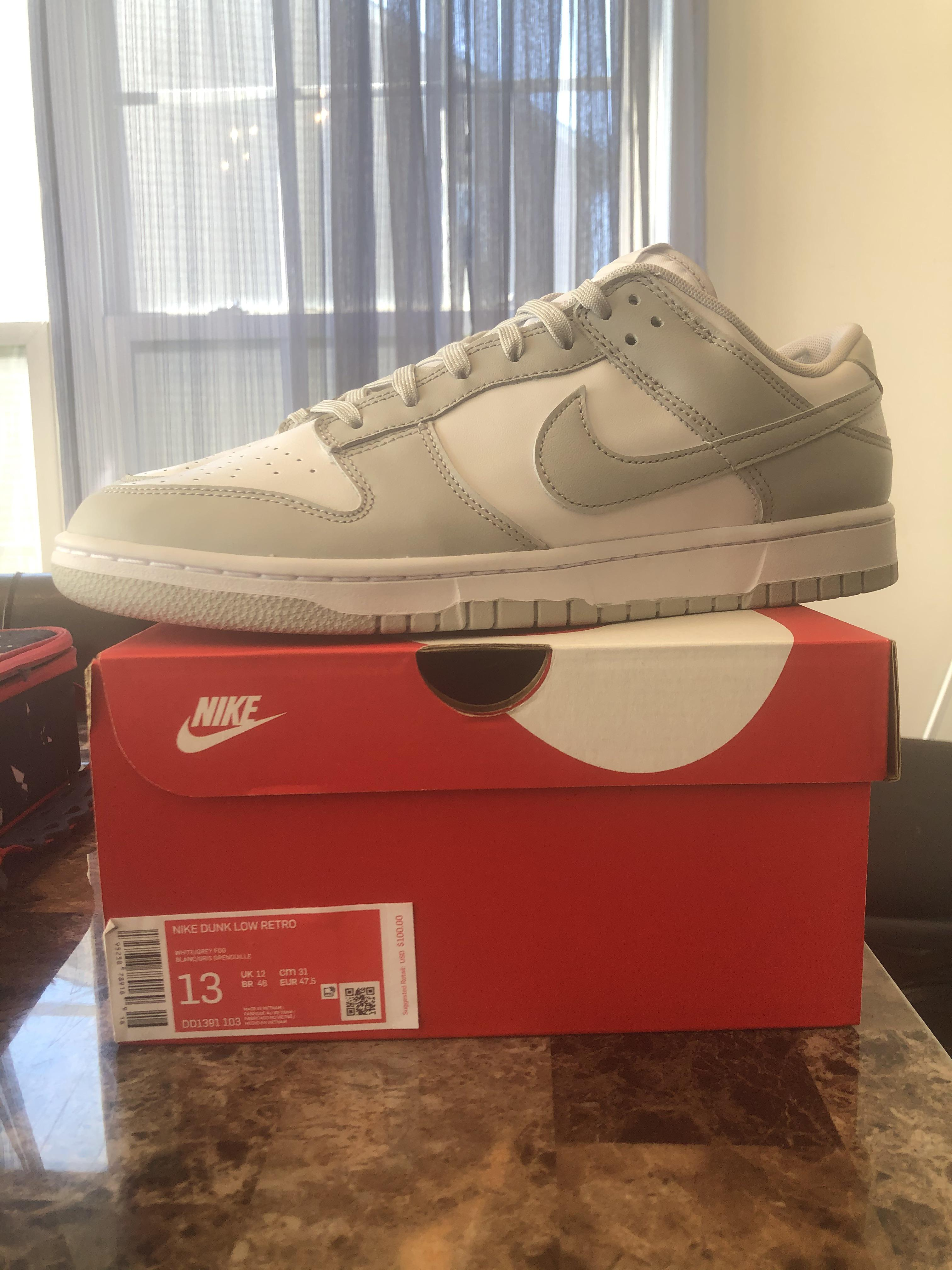 [Authorize✅]Classic Nike Dunk white grey leather Shoes Low Grey Fog  for sale photo review