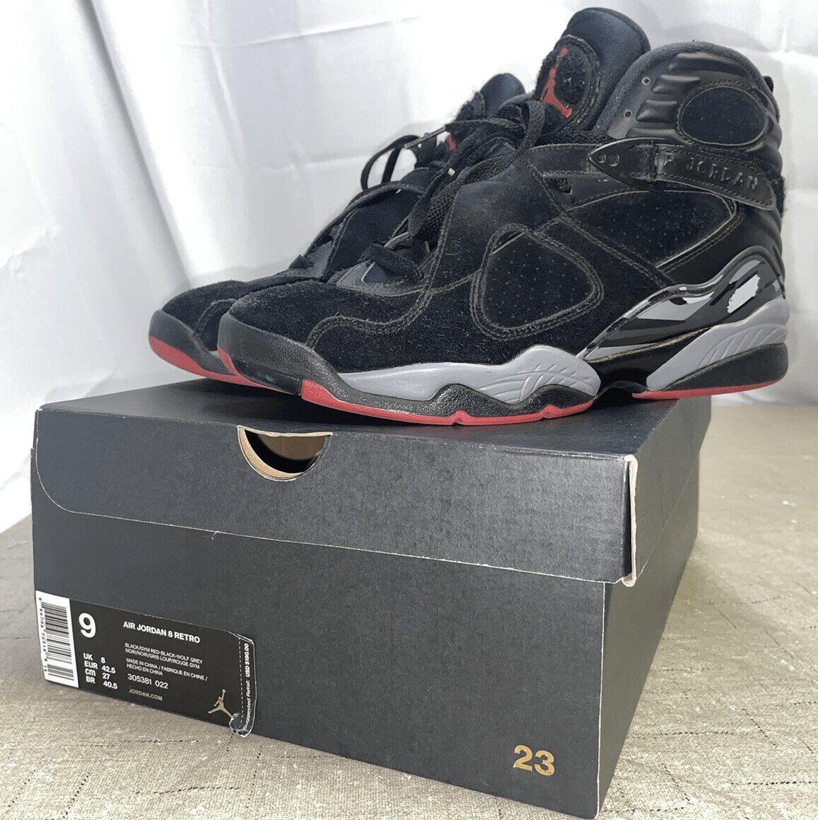 [Authorize✅]Nike Air Jordan 8 Retro Black Cement for sale photo review